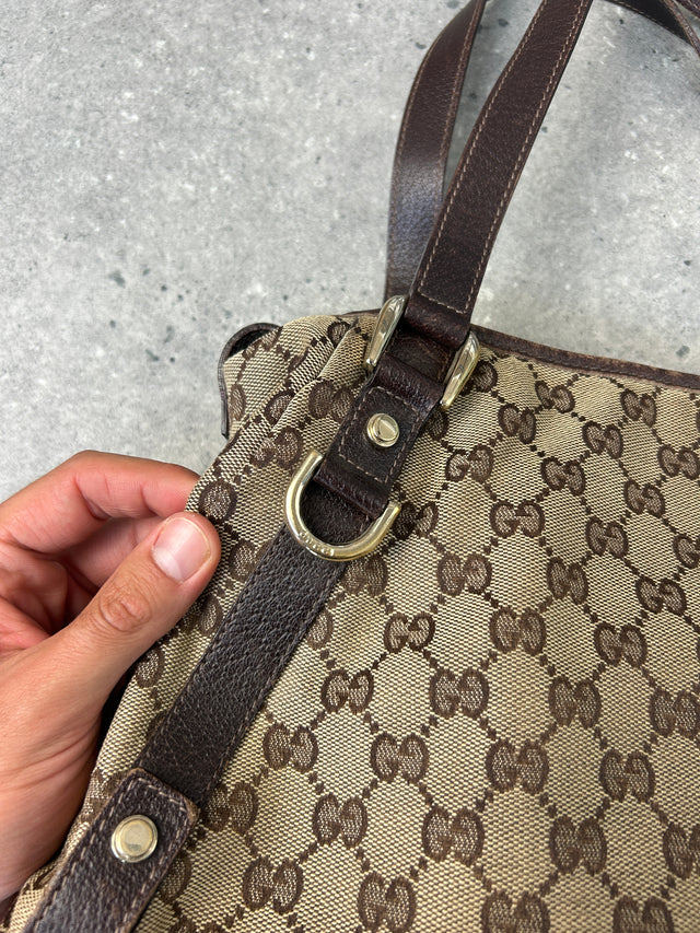 VINTAGE GUCCI MONOGRAMM HANDTASCHE BRAUN