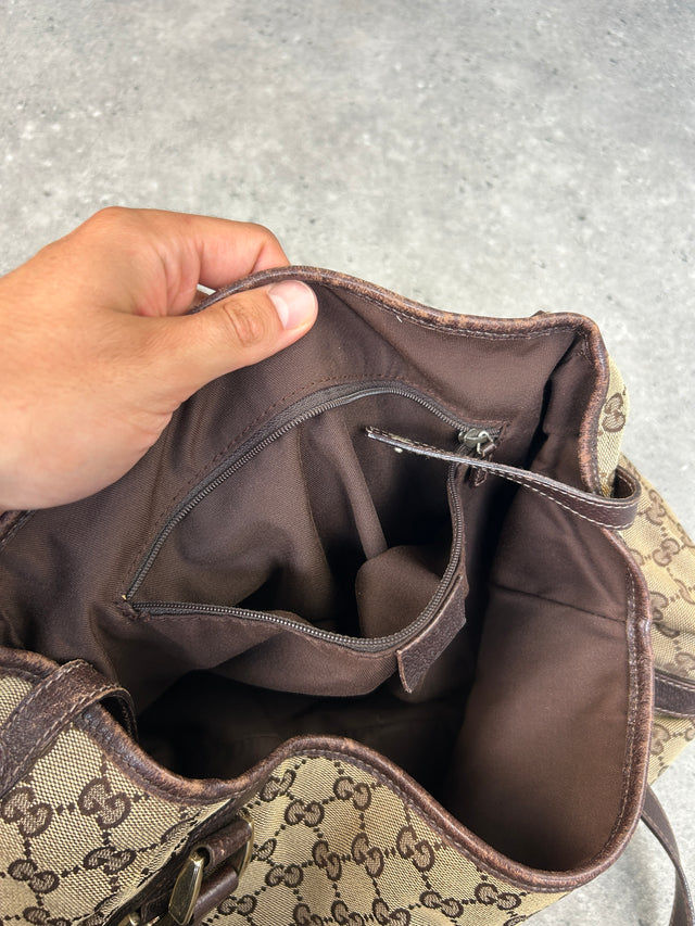 VINTAGE GUCCI MONOGRAMM HANDTASCHE BRAUN
