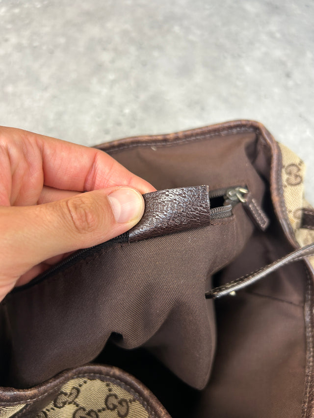 VINTAGE GUCCI MONOGRAMM HANDTASCHE BRAUN