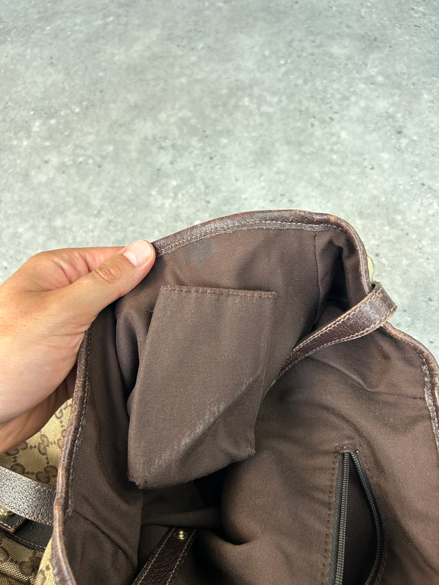 VINTAGE GUCCI MONOGRAMM HANDTASCHE BRAUN