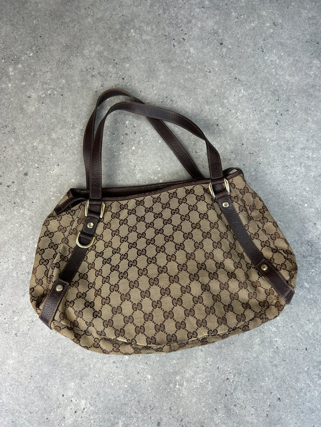 VINTAGE GUCCI MONOGRAMM HANDTASCHE BRAUN