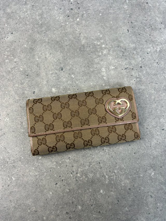 VINTAGE GUCCI "LOVELY HEART" MONOGRAMM PORTEMONNAIE