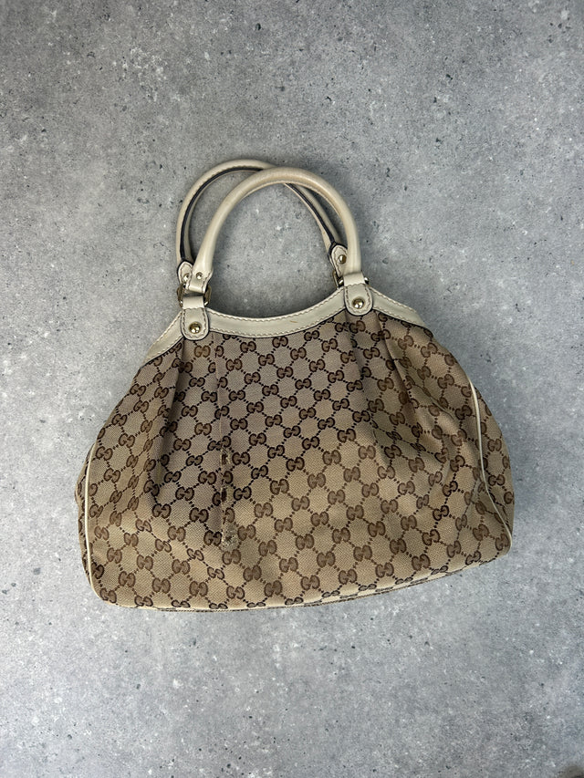 VINTAGE GUCCI SUKEY HANDTASCHE BEIGE
