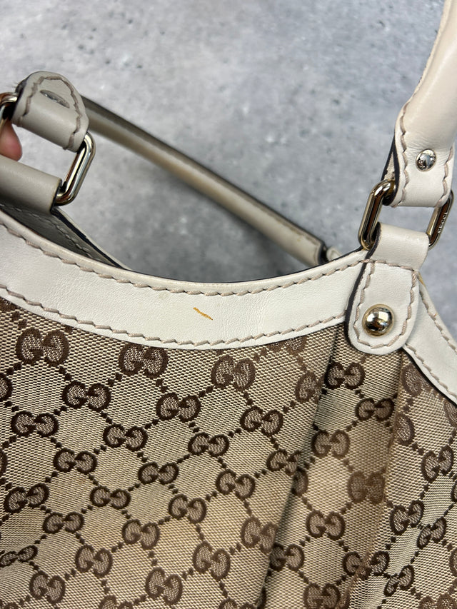 VINTAGE GUCCI SUKEY HANDTASCHE BEIGE
