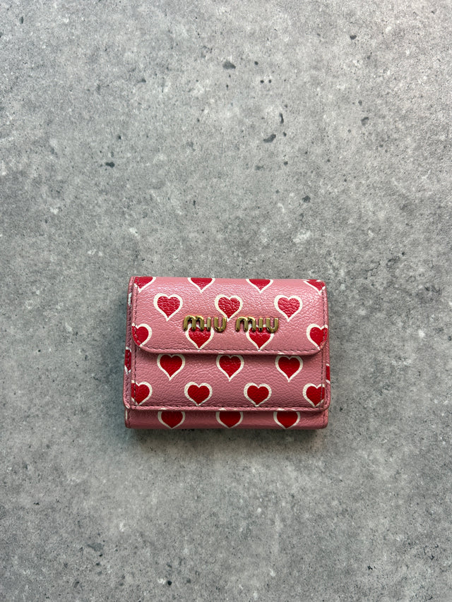 MIUMIU HERZ MONOGRAMM PORTEMONNAIE ROSA