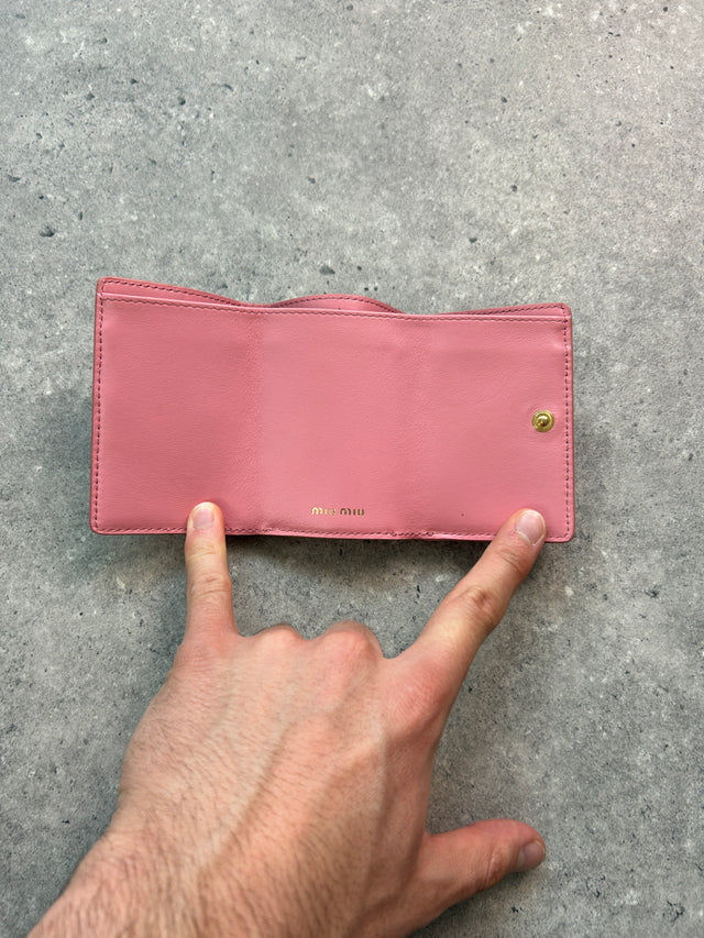 MIUMIU HERZ MONOGRAMM PORTEMONNAIE ROSA