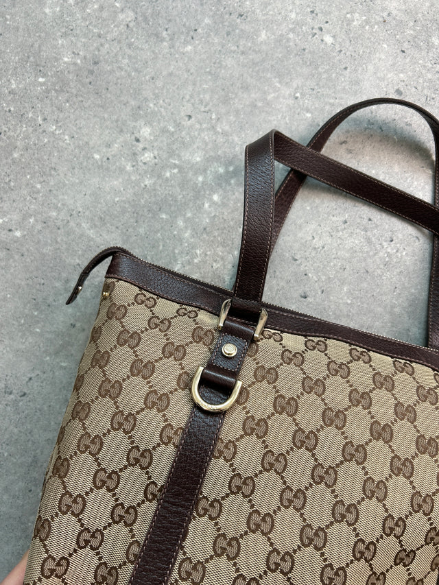 GUCCI ABBEY MONOGRAMM HANDTASCHE BRAUN