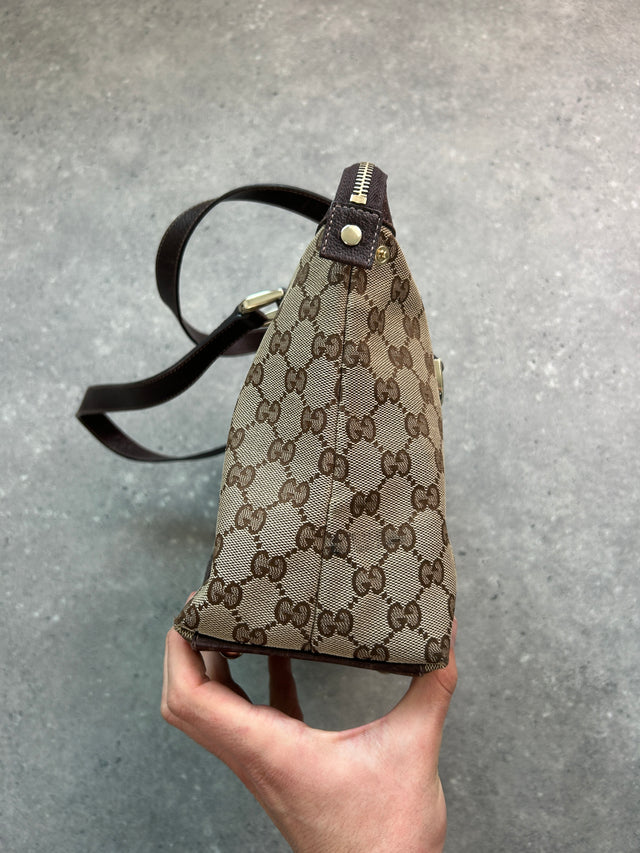 GUCCI ABBEY MONOGRAMM HANDTASCHE BRAUN