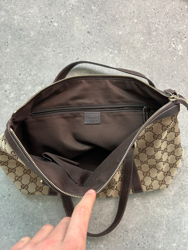 GUCCI ABBEY MONOGRAMM HANDTASCHE BRAUN