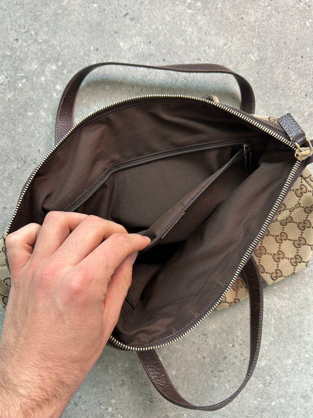 GUCCI ABBEY MONOGRAMM HANDTASCHE BRAUN