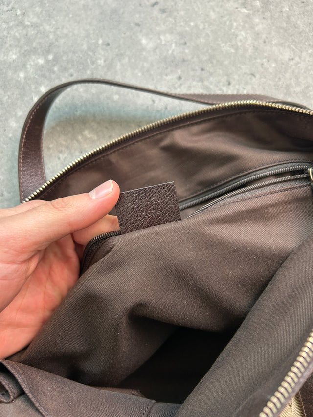 GUCCI ABBEY MONOGRAMM HANDTASCHE BRAUN