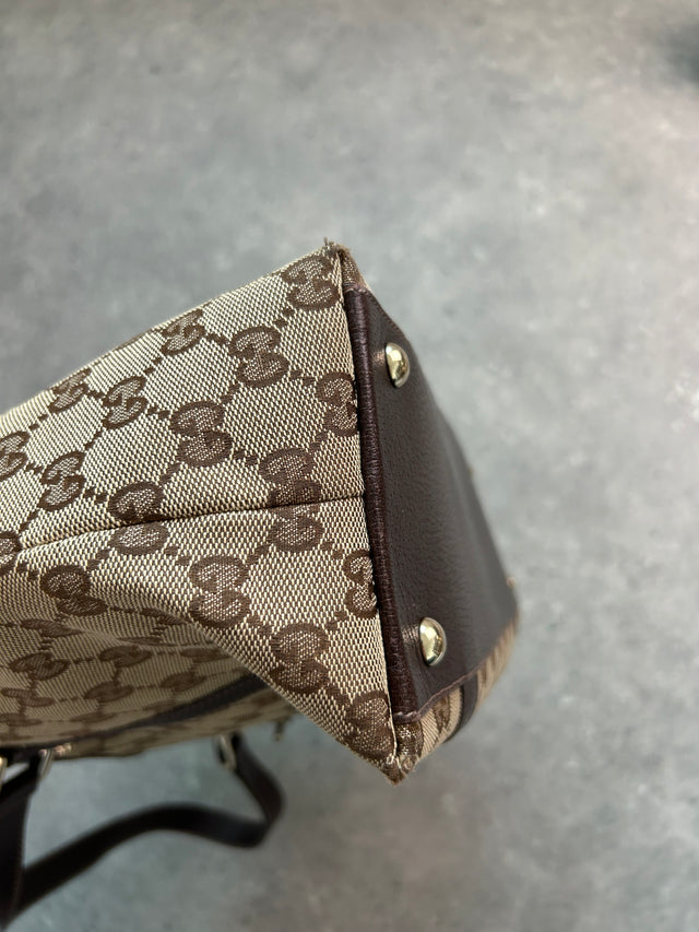 GUCCI ABBEY MONOGRAMM HANDTASCHE BRAUN