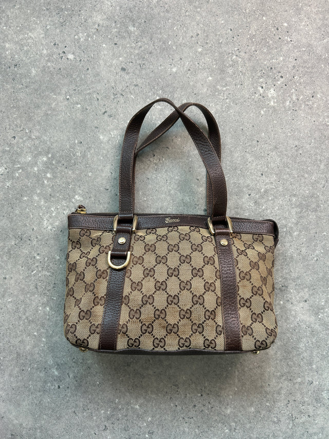 GUCCI BABY ABBEY MONOGRAMM HANDTASCHE BRAUN