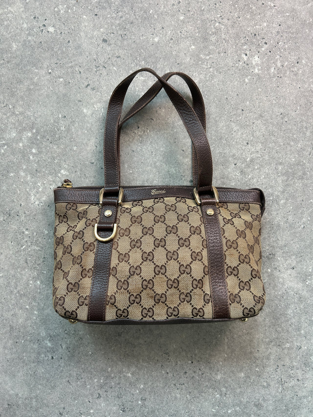 GUCCI BABY ABBEY MONOGRAMM HANDTASCHE BRAUN