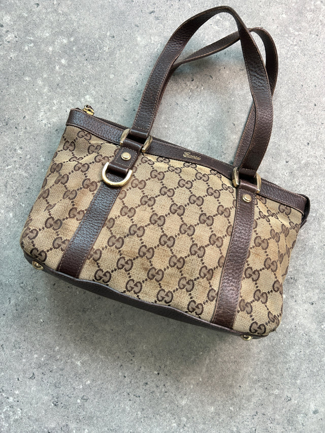 GUCCI BABY ABBEY MONOGRAMM HANDTASCHE BRAUN