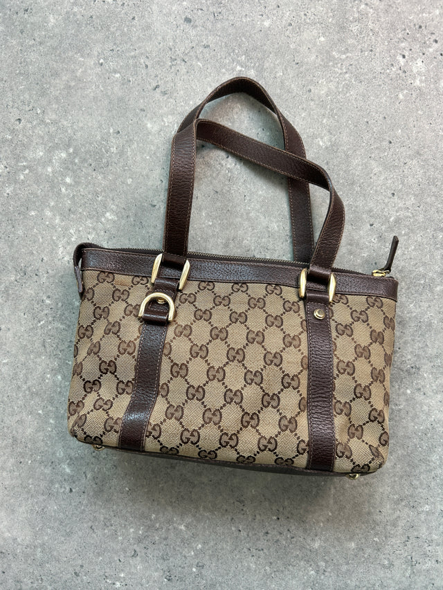 GUCCI BABY ABBEY MONOGRAMM HANDTASCHE BRAUN