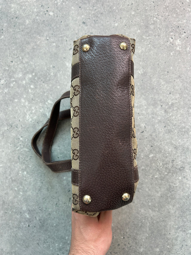 GUCCI BABY ABBEY MONOGRAMM HANDTASCHE BRAUN