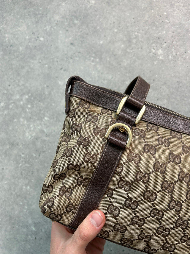 GUCCI BABY ABBEY MONOGRAMM HANDTASCHE BRAUN