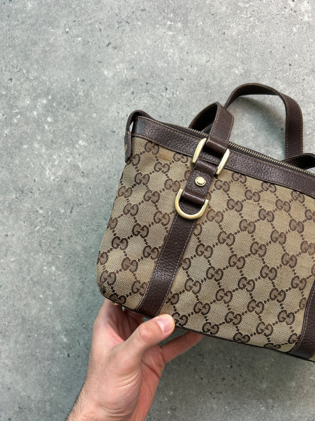 GUCCI BABY ABBEY MONOGRAMM HANDTASCHE BRAUN