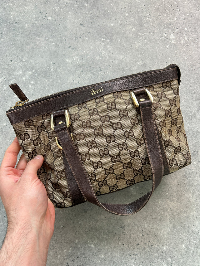 GUCCI BABY ABBEY MONOGRAMM HANDTASCHE BRAUN
