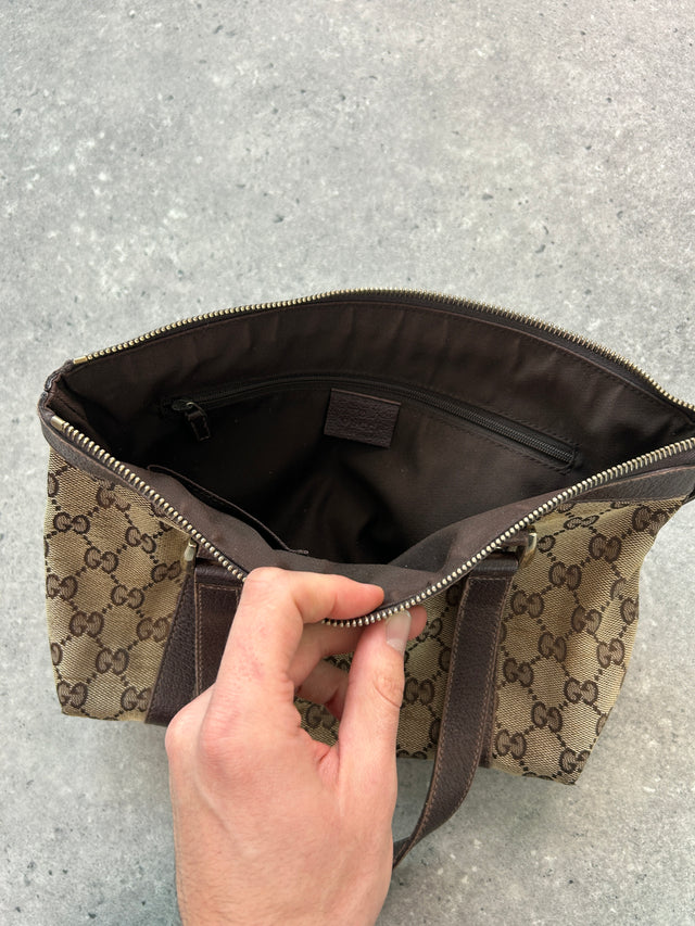 GUCCI BABY ABBEY MONOGRAMM HANDTASCHE BRAUN