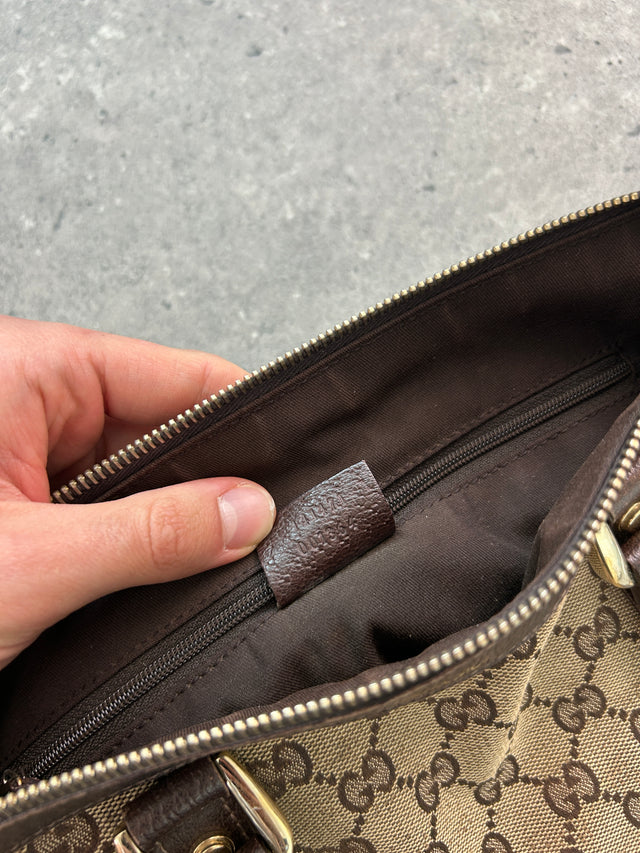 GUCCI BABY ABBEY MONOGRAMM HANDTASCHE BRAUN