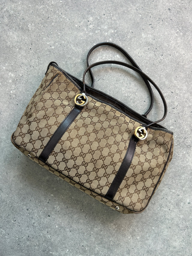 GUCCI GG MONOGRAMM HANDTASCHE BRAUN