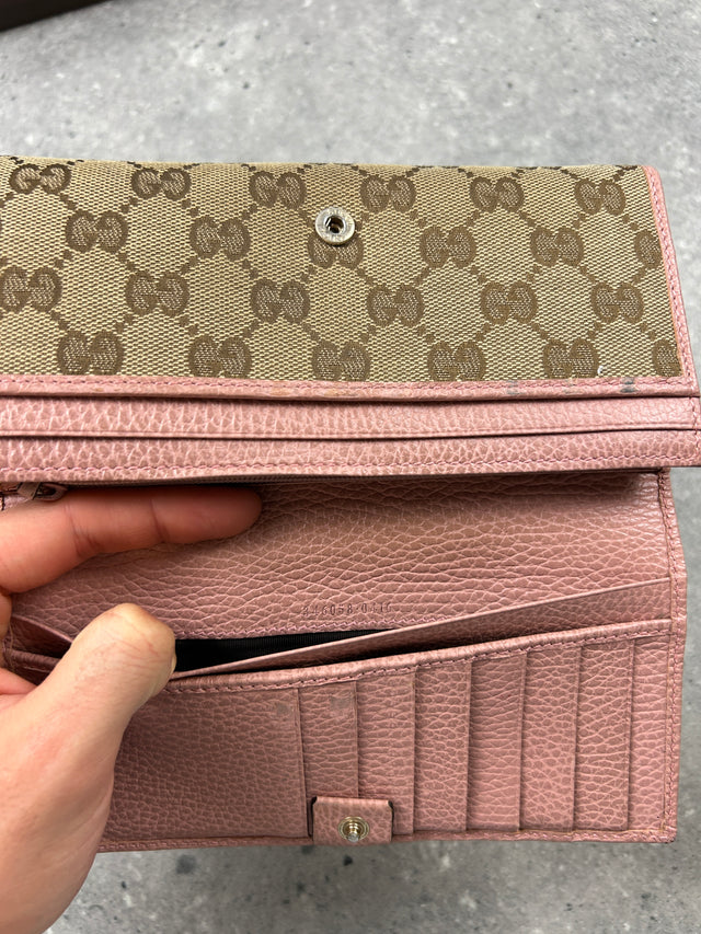 GUCCI MONOGRAMM PORTEMONNAIE ROSA BEIGE