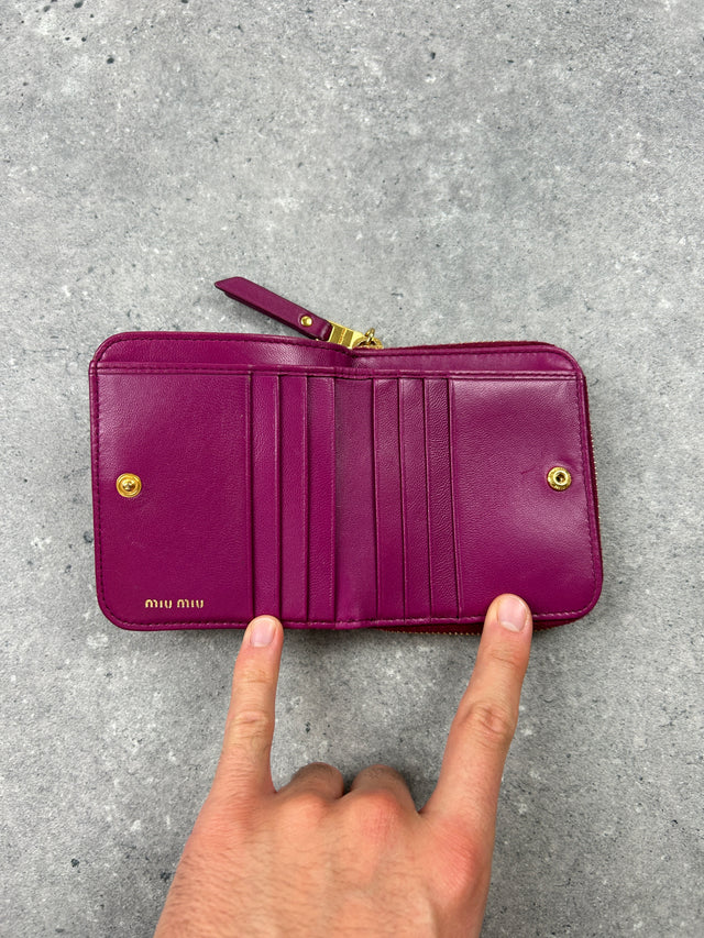 MIUMIU ZIP PORTEMONNAIE LEDER LILA