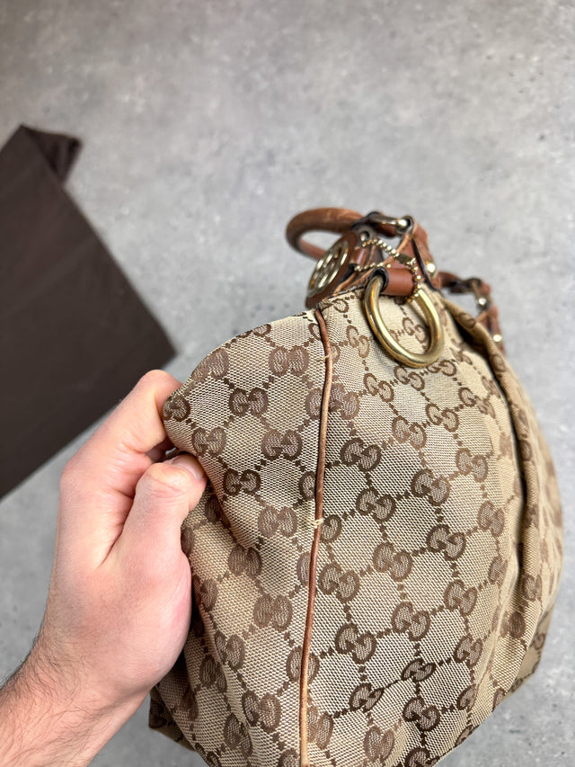 Gucci Sukey GG Monogramm Schultertasche Braun