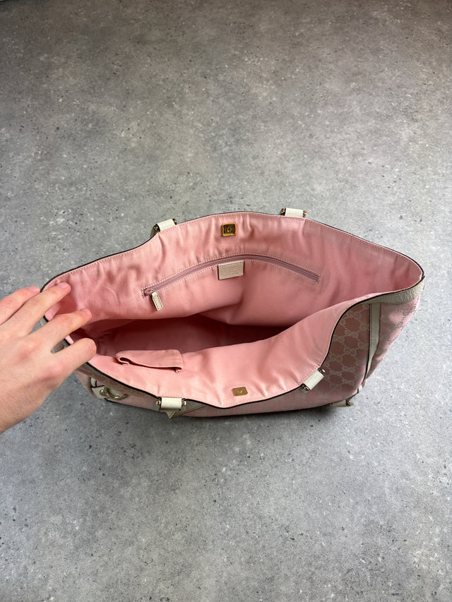 Gucci GG Monogramm Shopper Tote Handtasche Rosa
