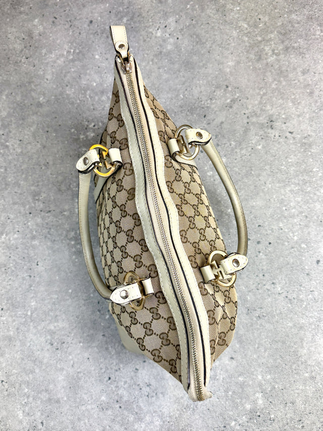 Gucci GG Canvas Herz Emblem Handtasche Beige