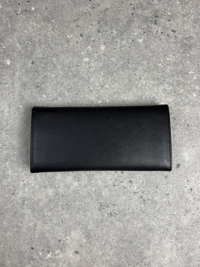 Prada Saffiano Continental Portemonnaie Schwarz