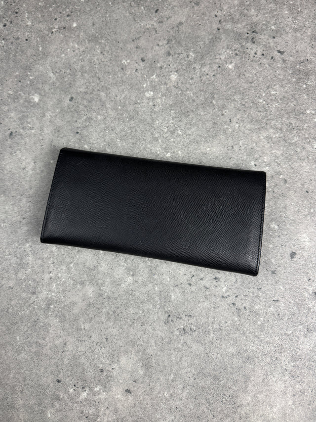 Prada Saffiano Continental Portemonnaie Schwarz
