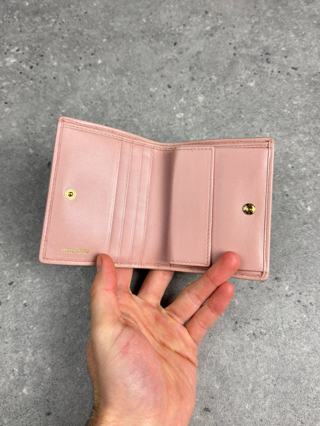Miu Miu Matelassé Leder Portemonnaie Rosa