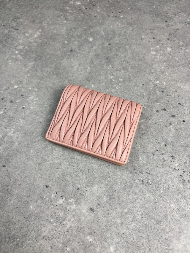 Miu Miu Matelassé Leder Portemonnaie Rosa