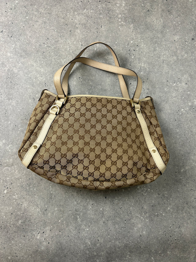 VINTAGE GUCCI MONOGRAMM HANDTASCHE BEIGE
