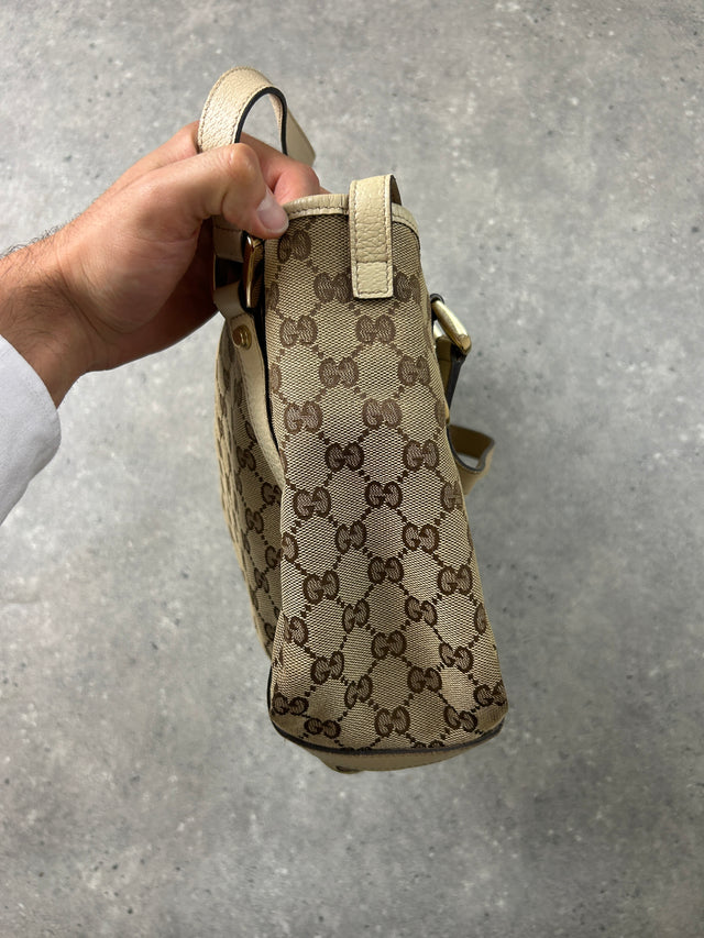 VINTAGE GUCCI MONOGRAMM HANDTASCHE BEIGE