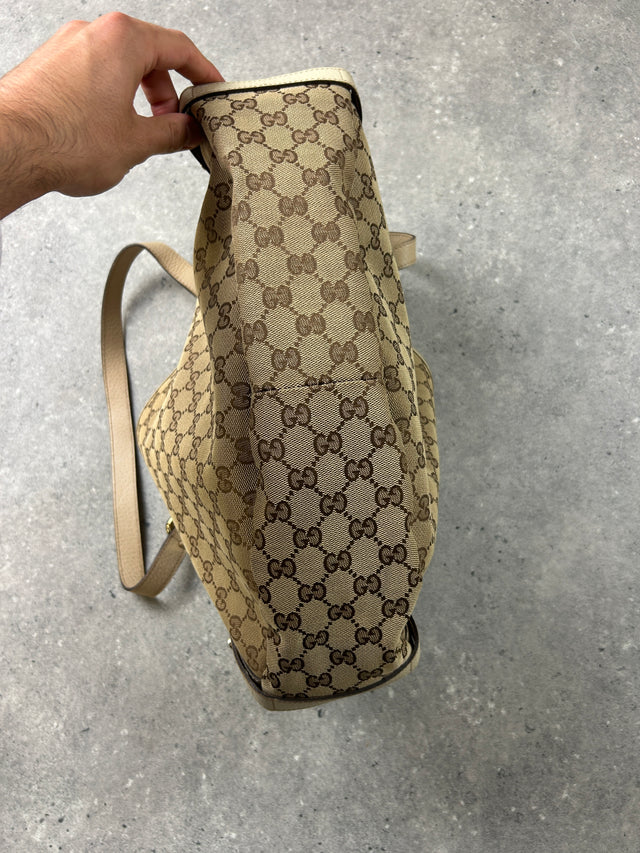 VINTAGE GUCCI MONOGRAMM HANDTASCHE BEIGE