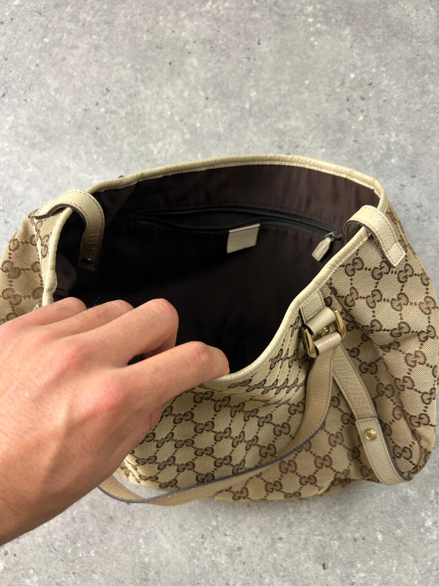 VINTAGE GUCCI MONOGRAMM HANDTASCHE BEIGE