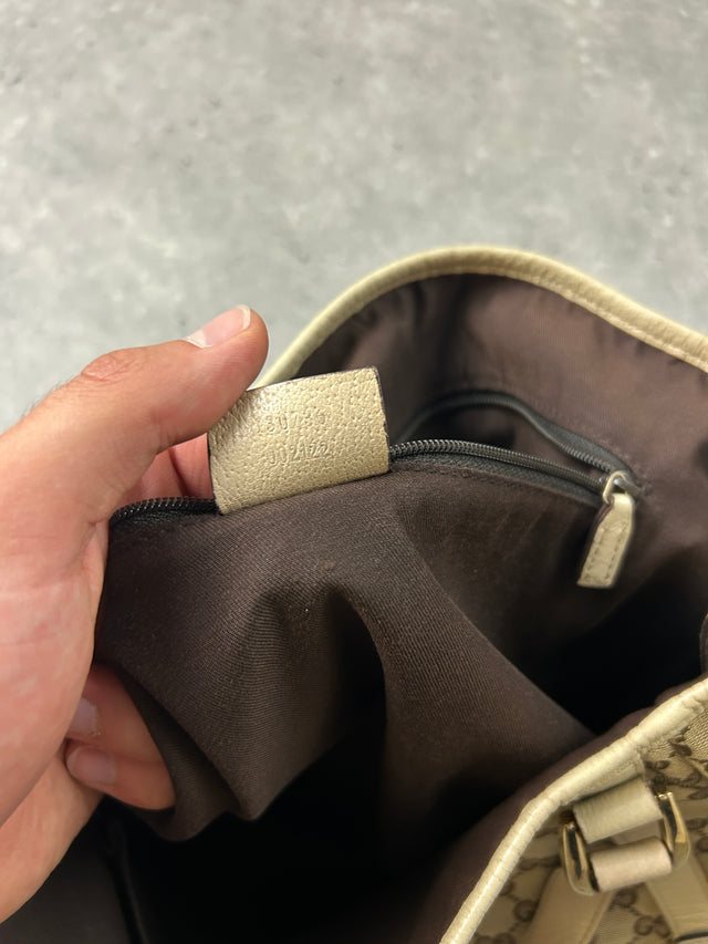 VINTAGE GUCCI MONOGRAMM HANDTASCHE BEIGE