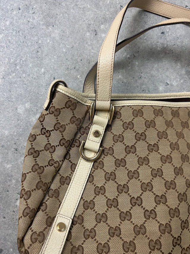 VINTAGE GUCCI MONOGRAMM HANDTASCHE BEIGE
