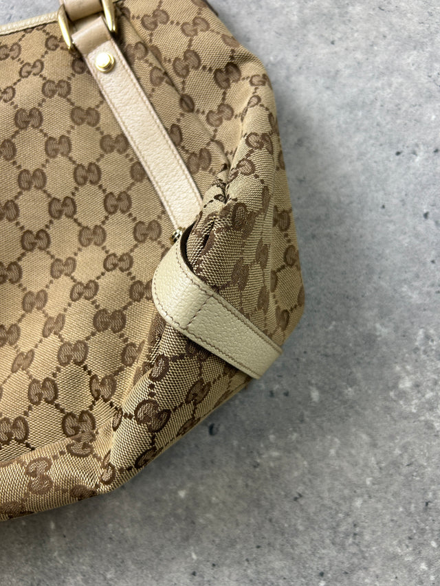 VINTAGE GUCCI MONOGRAMM HANDTASCHE BEIGE