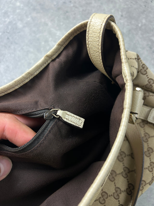 VINTAGE GUCCI MONOGRAMM HANDTASCHE BEIGE