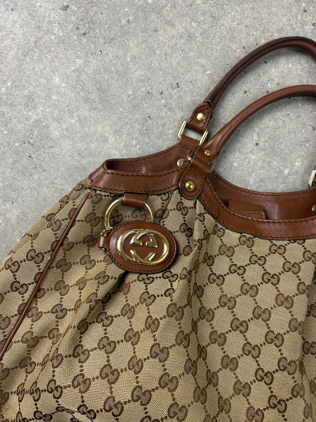 GUCCI SOOKIE MONOGRAMM HANDTASCHE BRAUN