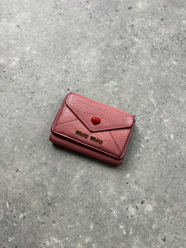 MIUMIU PORTEMONNAIE ROSA MIT HERZ