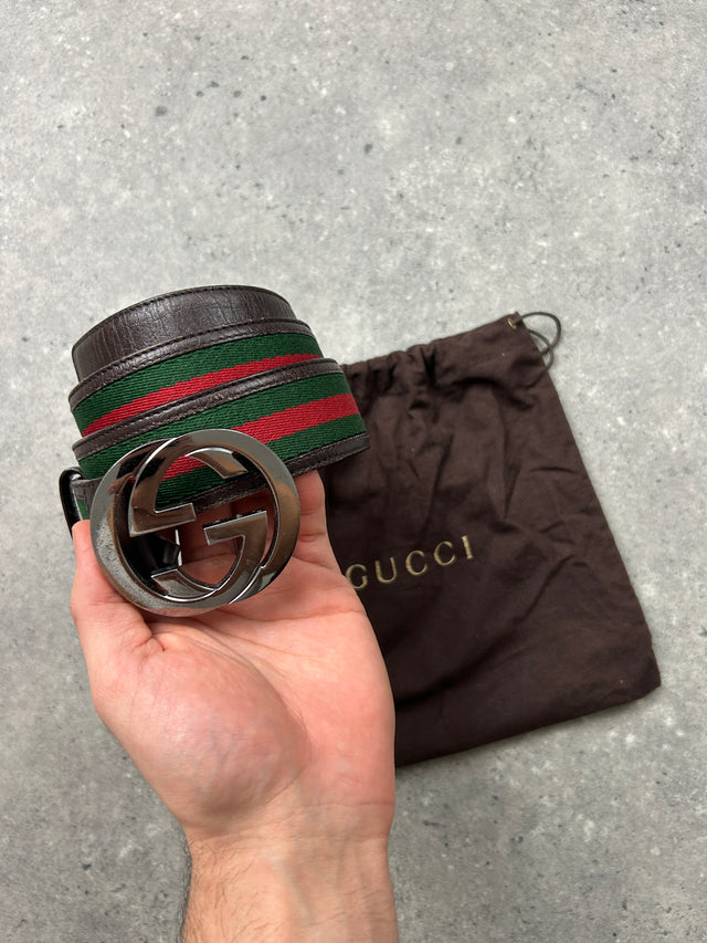 GUCCI LEDER GÜRTEL ROT GRÜN