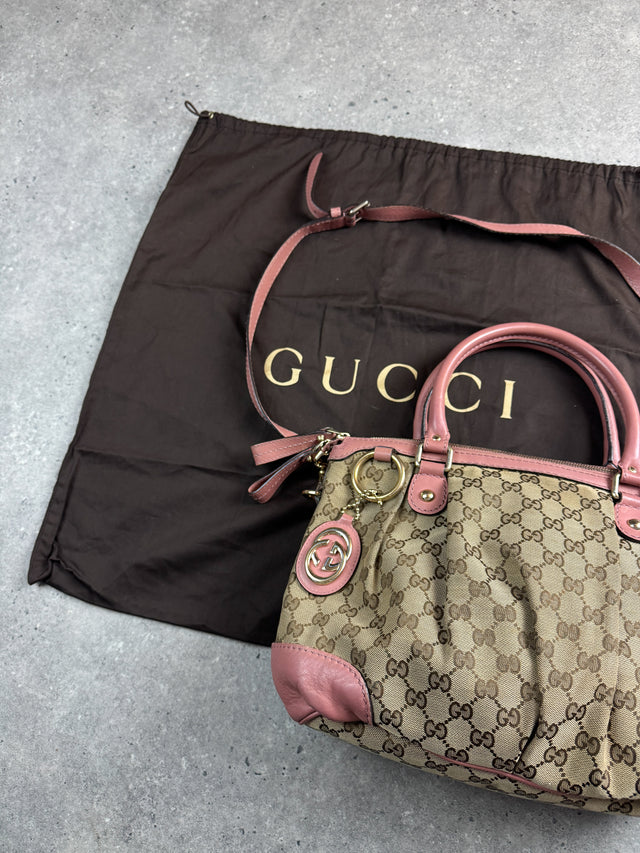 Gucci Sukey GG Monogramm Handtasche Rosa Beige