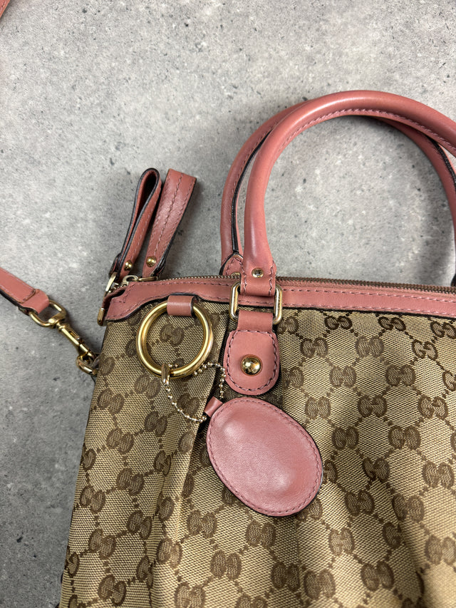 Gucci Sukey GG Monogramm Handtasche Rosa Beige