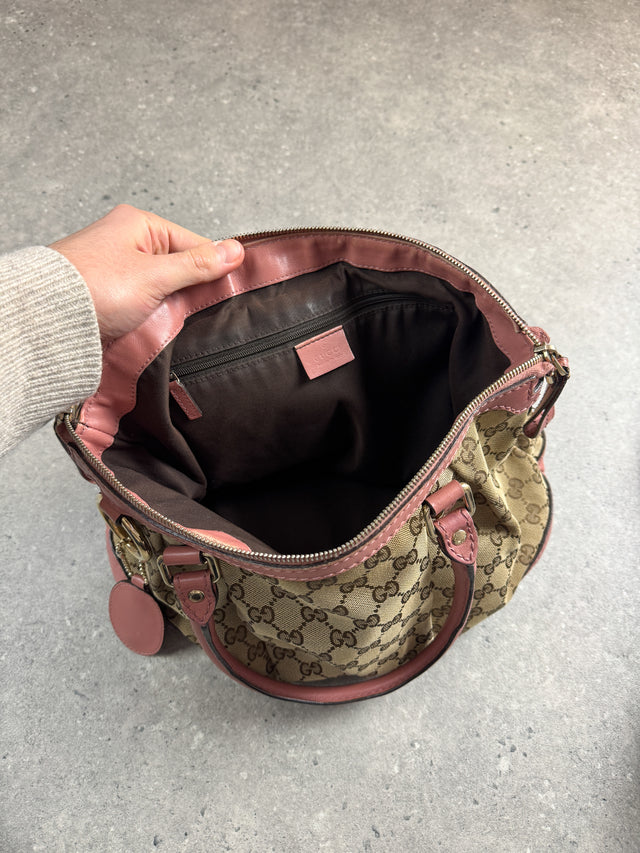 Gucci Sukey GG Monogramm Handtasche Rosa Beige